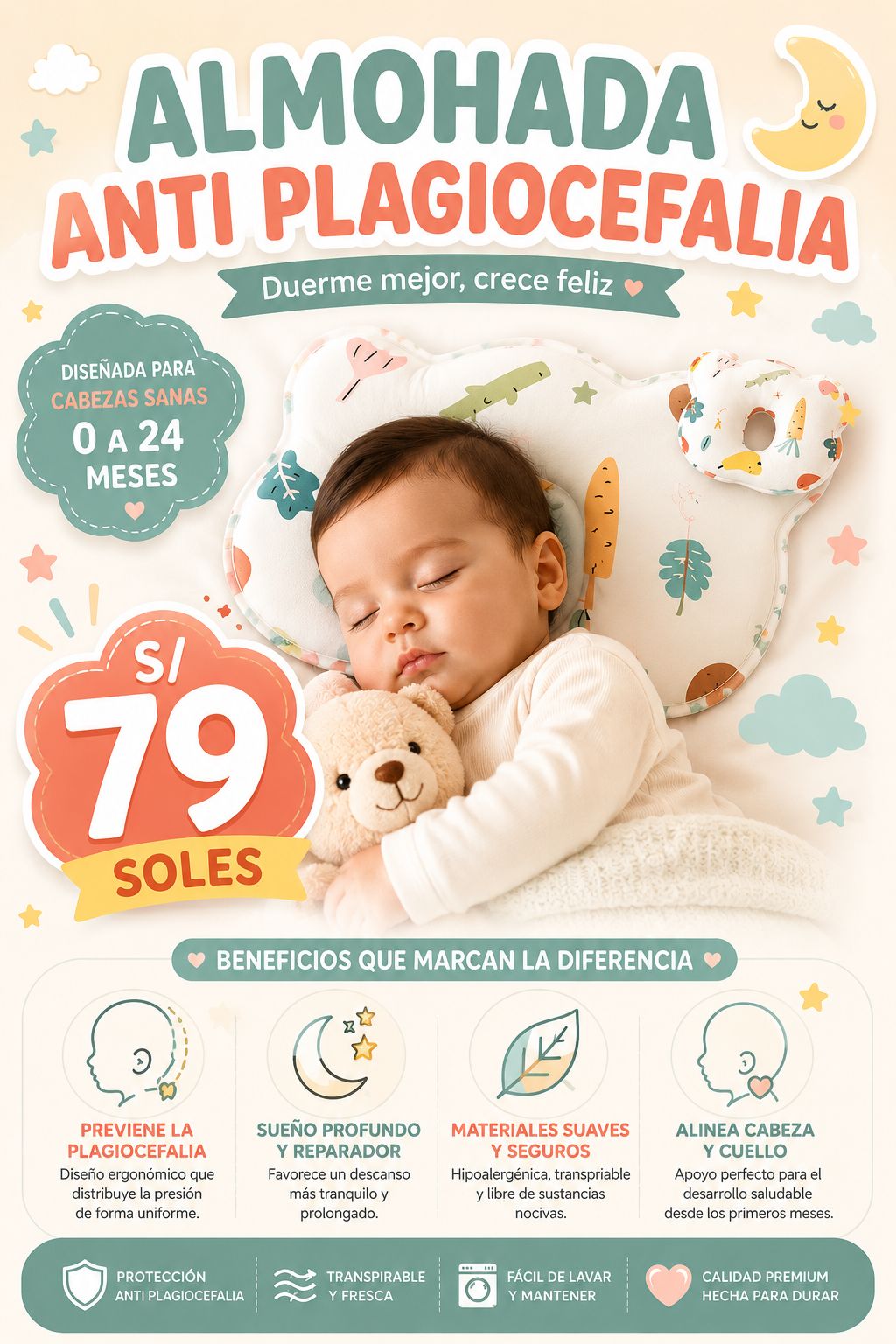 Almohada anti PLAGIOCEFALIA